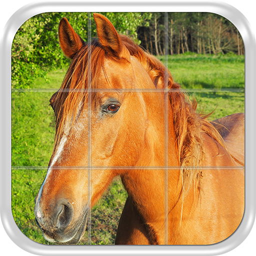 Sliding Tile Puzzle: Horses logo