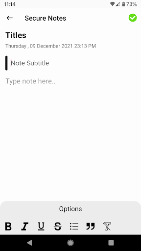 Android application SecureNote screenshort