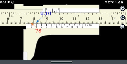 Android application Metric vernier caliper screenshort
