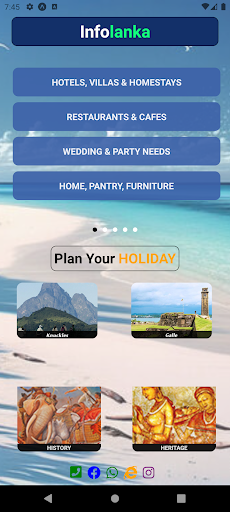 Android application Info lanka screenshort