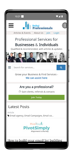 Android application Dubai Professionals screenshort