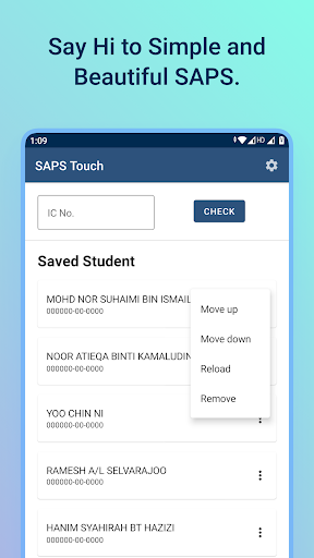 Android application SAPS Touch: Semakan Keputusan screenshort