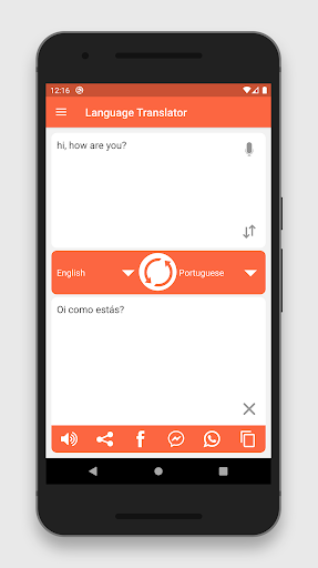 Android application Language Translator screenshort
