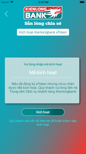 Kienlongbank eToken Screen 2