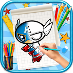 Cover Image of ダウンロード Learn to Draw Cartoon Heroes  APK