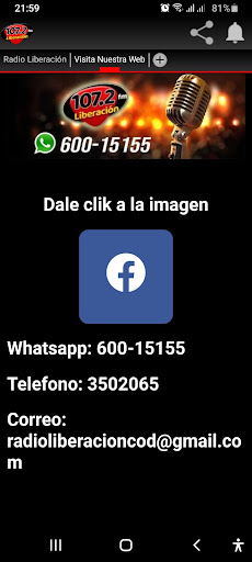 Android application Radio liberación 107.2 fm screenshort