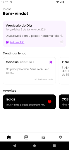 Android application BíbliaHinário screenshort