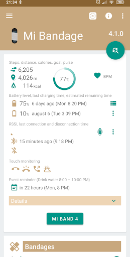 Android application Mi Bandage for Mi Band&Amazfit screenshort