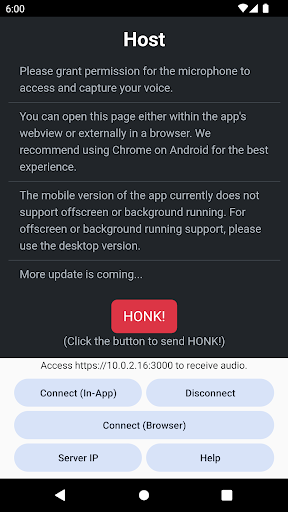 Mobile Honk Screen 2