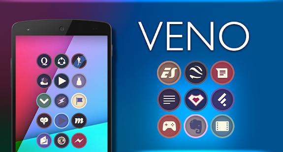 Veno — zrzut ekranu pakietu ikon
