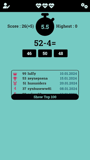 Android application Mathrain Math Brain Workout screenshort