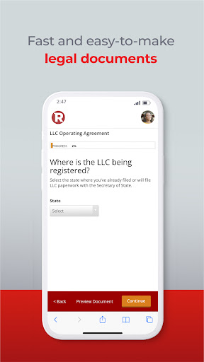 Screenshot of Rocket Lawyer Legal & Law Help
