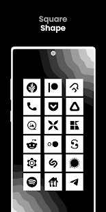 Kwadratowy biały — zrzut ekranu pakietu ikon