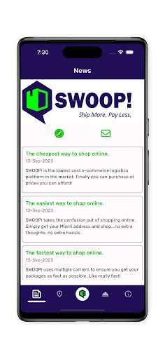 Android application Swoop Courier screenshort