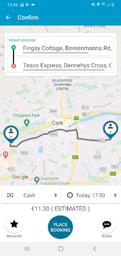 Student Taxi App Cork Screen 3
