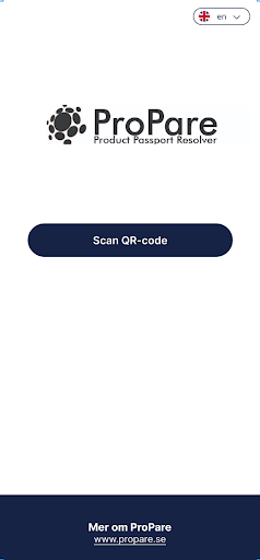 Android application Product Passport Resolver screenshort