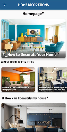 Android application HOME DICORATIONS screenshort