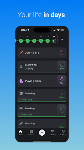 Android application LifeGrid - Life Habits & Goals screenshort