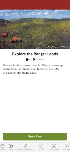 Android application Explore the Badger Lands screenshort