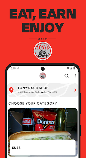 Android application Tony’s Sub Shop screenshort