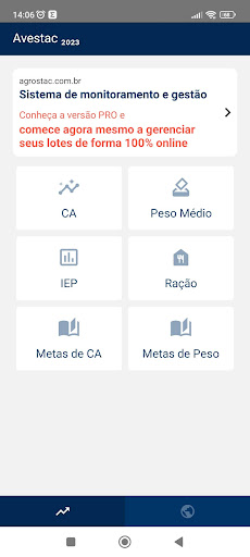 Android application Avestac ₂₀₂₃ - CA, Peso, Metas screenshort