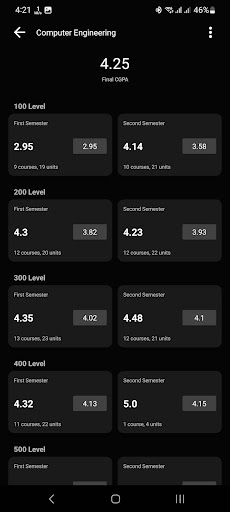 CeeMate CGPA Calculator Screen 3