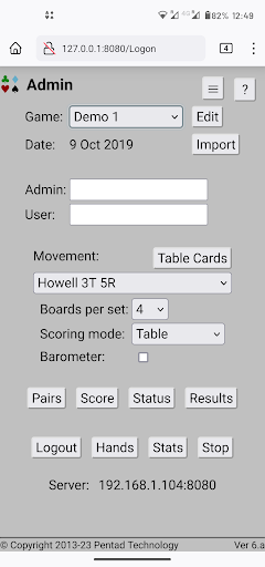 Android application Bridge Scorer screenshort