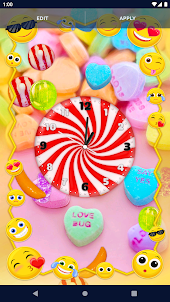 Sweet Candy Clock Wallpaper