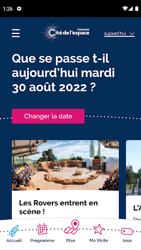 Android application Ma Cité de l'espace screenshort