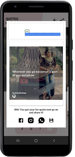 Android application Quotes And Hashtags screenshort