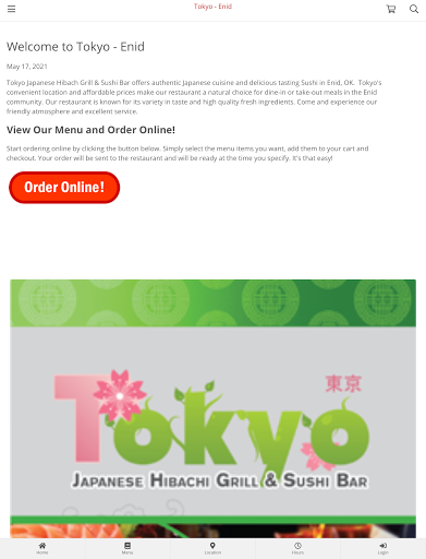 Tokyo - Enid Online Ordering Screen 3