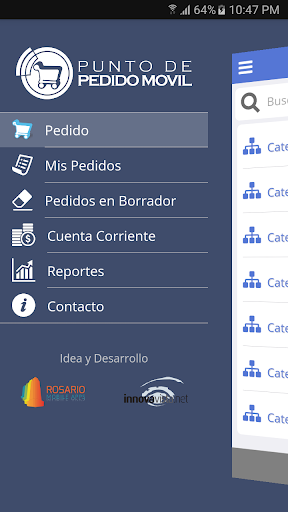 Android application Punto de Pedido Móvil CLIENTES screenshort