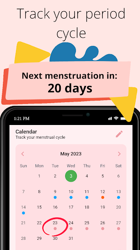 Android application Menstrual Calendar screenshort