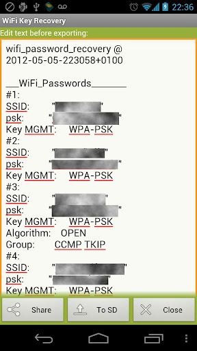 WiFi Key Recovery (needs root)
