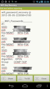 WiFi Key Recovery (needs root) Screenshot
