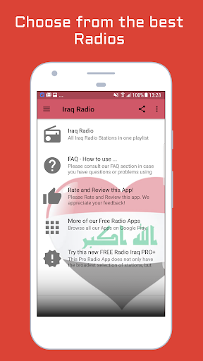 Android application Iraq Radio Stations Music News screenshort
