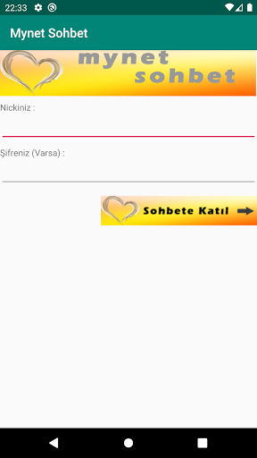 Android application Mynet Sohbet screenshort