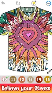 Tie Dye Shirts Color By Number