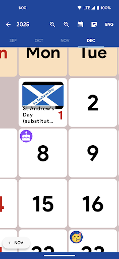 UK Calendar Screen 2