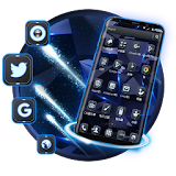 Neon Black Technology launcher theme icon