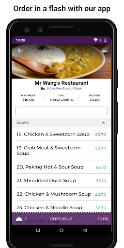 Android application Mr Wang's Restaurant screenshort