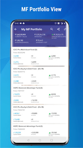 Android application Wealth Optima screenshort