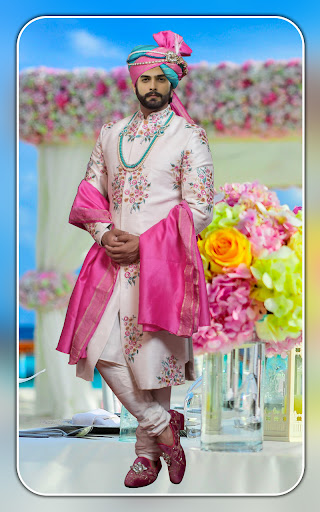 Men sherwani suit photo editor