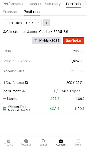 DMA TraderGo Screen 2