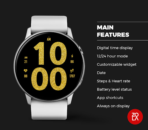 Gold Digital Watch Face Screen 2
