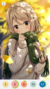 Pixel Art-Anime Girl Color By Number 1