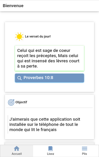 Android application Bible Français screenshort