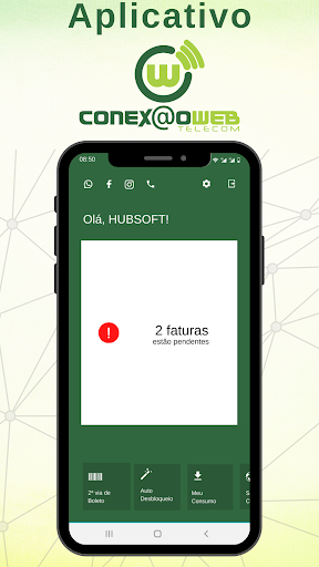 Android application Conexão Web screenshort