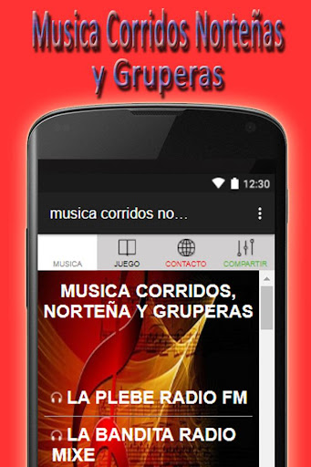 Android application northern corridos music screenshort