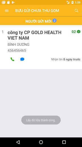 Android application Thu gom cho Bưu tá - VNPost screenshort